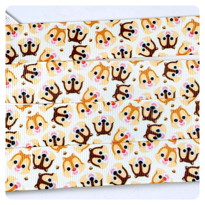 Ribbon by the Yard - Chip and Dale - Heads - Chipmunk Ribbon