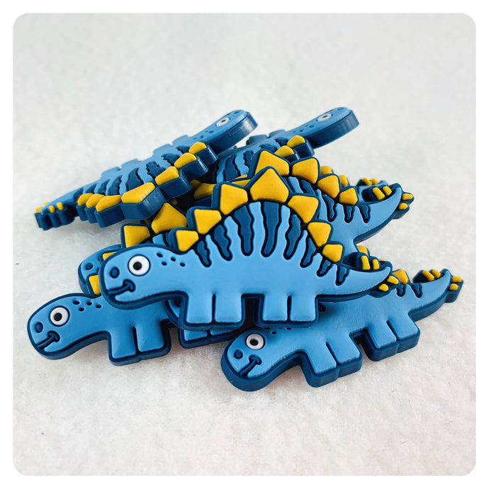 Set of 2 - PVC Resin - Dinosaur - Blue