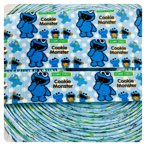 Ribbon by the Yard - Educational Monsters - Cookie Eater