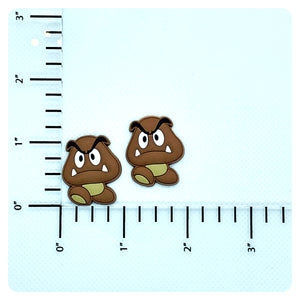 Set of 2 - PVC Resin - Goomba - Mario - Mushroom