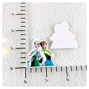 Set of 2 - Planar Resin - Anna and Elsa with Olaf v1