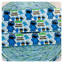 Load image into Gallery viewer, Ribbon by the Yard - Educational Monsters - Cookie Eater
