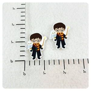 Set of 2 - Planar Resin - HP - Wizard Boy with Owl