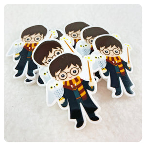 Set of 2 - Planar Resin - HP - Wizard Boy with Owl