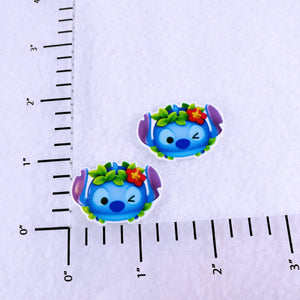Set of 2 - Planar Resin - Stitch with Flowers