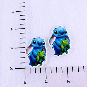 Set of 2 - Planar Resin - Stitch with Frog