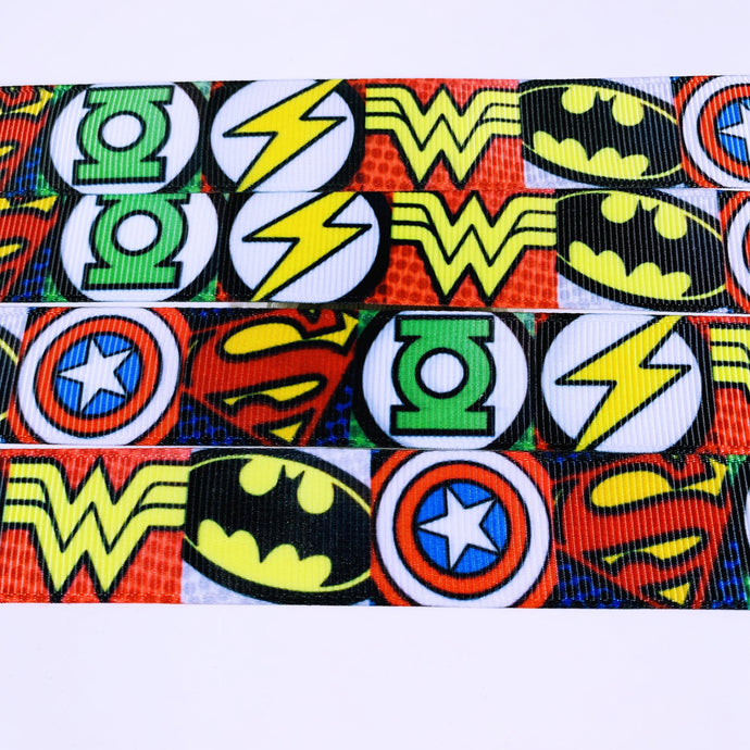 Ribbon by the Yard - Superhero Logos