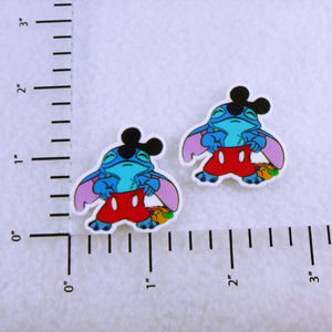 Set of 2 - Planar Resin - Stitch - Dressed in Mouse Clothes