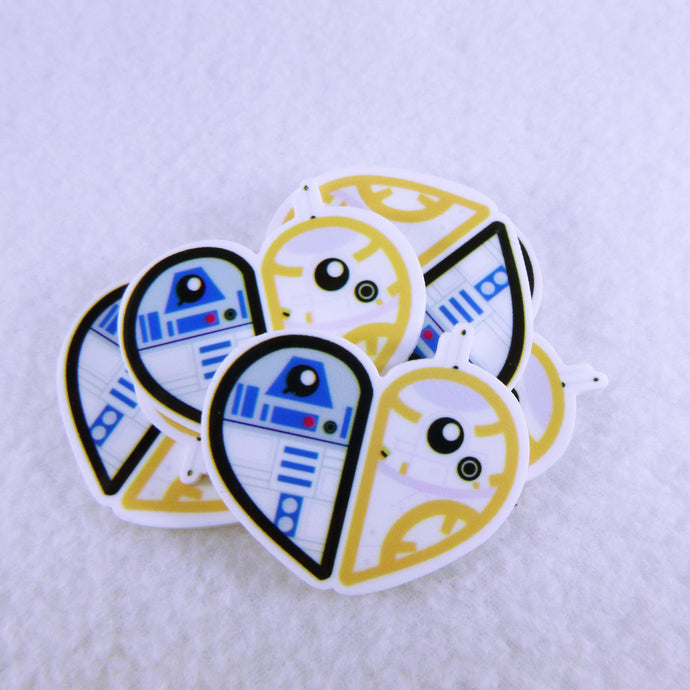 Set of 2 - Planar Resin - SW - Droids - BB8 - R2D2 - Heart