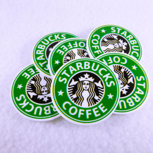 Set of 2 - Planar Resin - Coffee Logo - SBUX - Green with Words