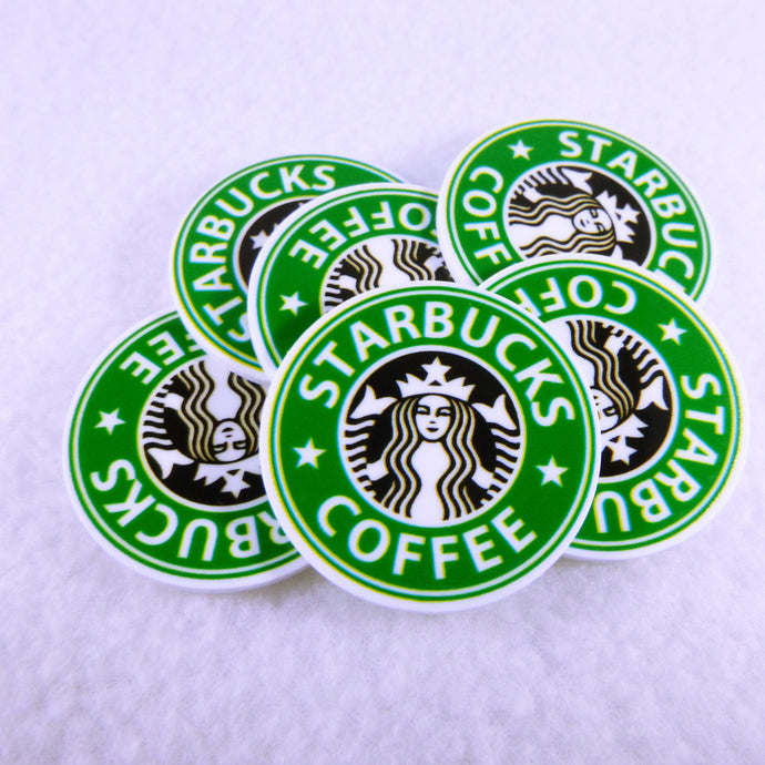 Set of 2 - Planar Resin - Coffee Logo - SBUX - Green with Words