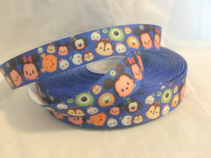Ribbon by the Yard - Tsum Tsum Ribbon - Mickey and Friends Dark Blue